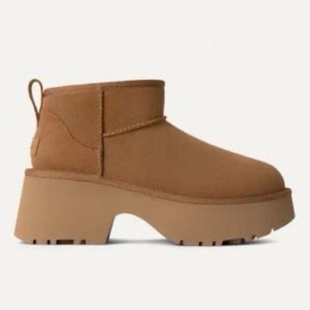 UGG Classic Ultra Mini New Heights Chestnut Women’s Boots Size 10 NWT